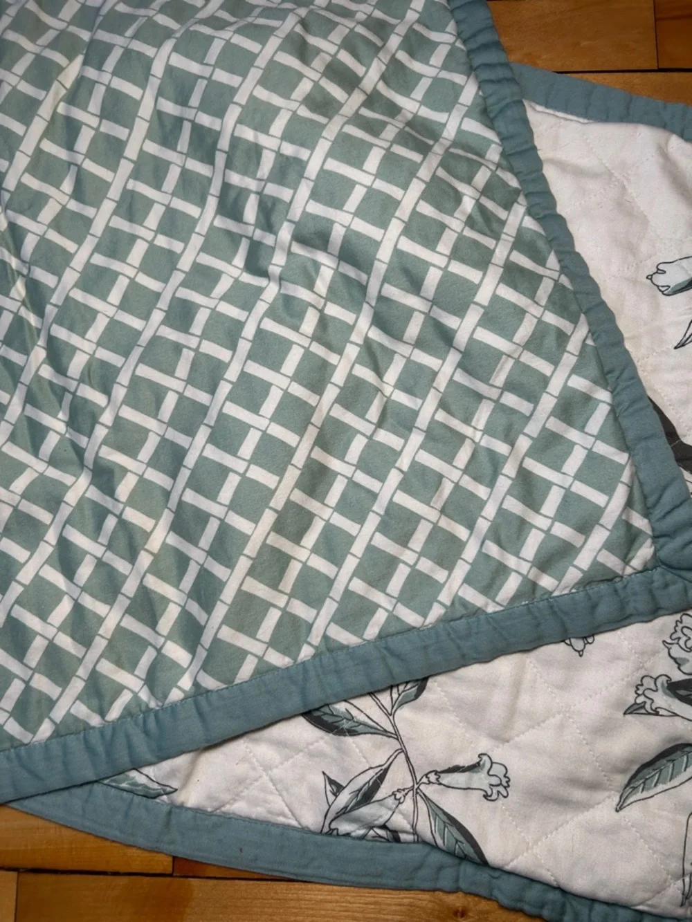 Coastal Grandma Botanical Bird Reversible Piped Border Pillow Shams Discontinued